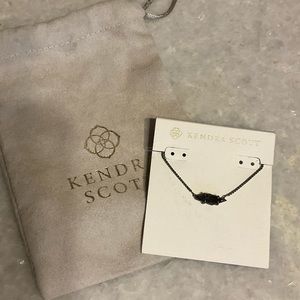 Kendra Scott Black Drusy Necklace and Gunmetal Hardware